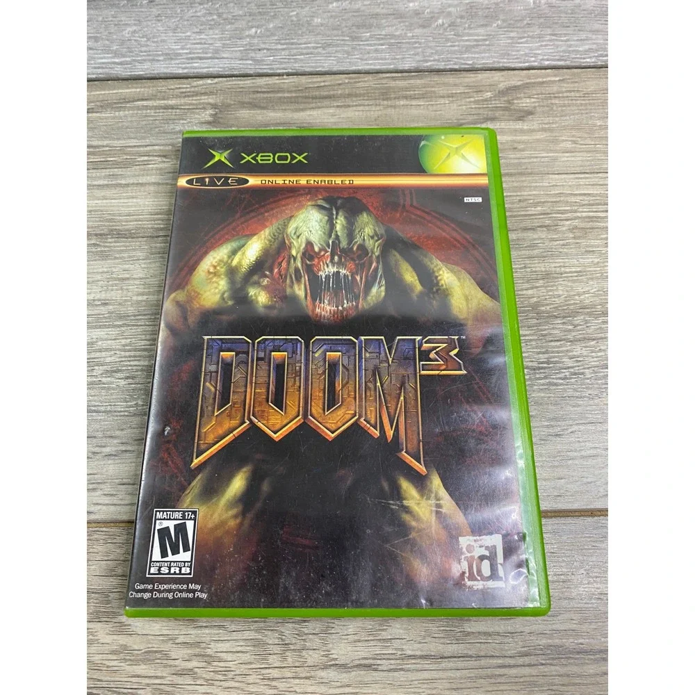 Doom 3 Microsoft Xbox Original 2005 Sci-Fi Horror FPS Game NTSC id Software